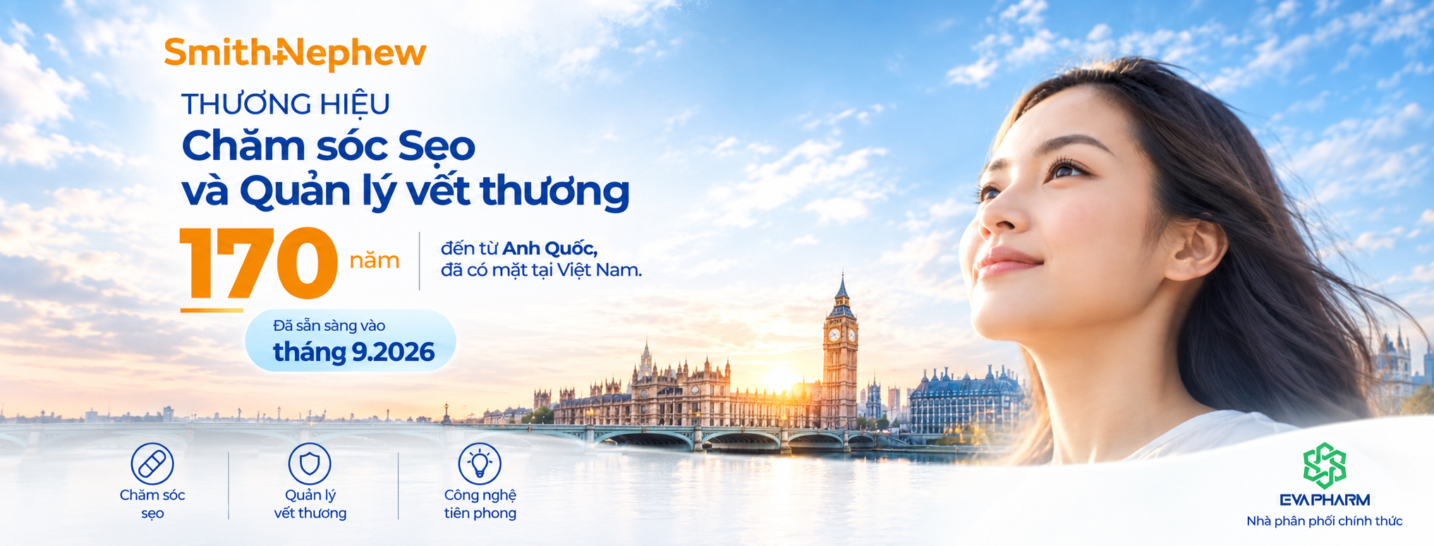 Smith+Nephew – 70 năm kinh nghiệm trong quản lý vết thương, thương hiệu đến từ Anh Quốc, đồng hành tại Việt Nam cùng EVAPHARM